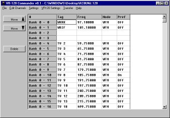 VR-120 Commander Main Window