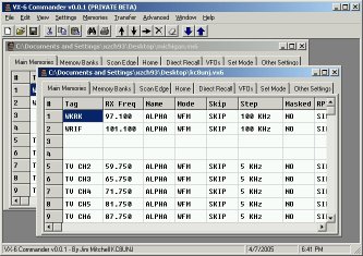 VX-6 Commander Main Window